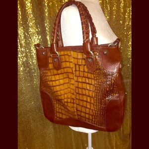 Falor’s Italian Leather Croc Embossed Tote